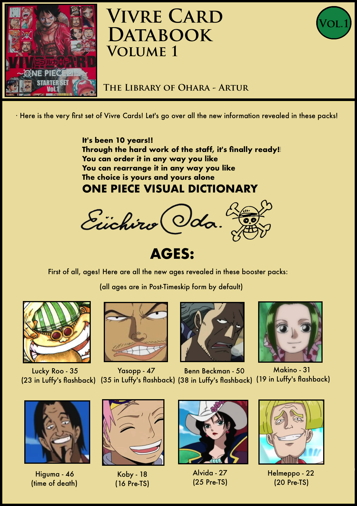 Vivre Card Databook Vol 1 All The New Information Remake The Library Of Ohara